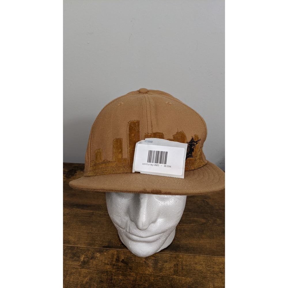 New Era 59FIFTY Florida Marlins Hat 7 3/4 Brown Fitted Cap Suede City Skyline ML - Picture 2 of 16